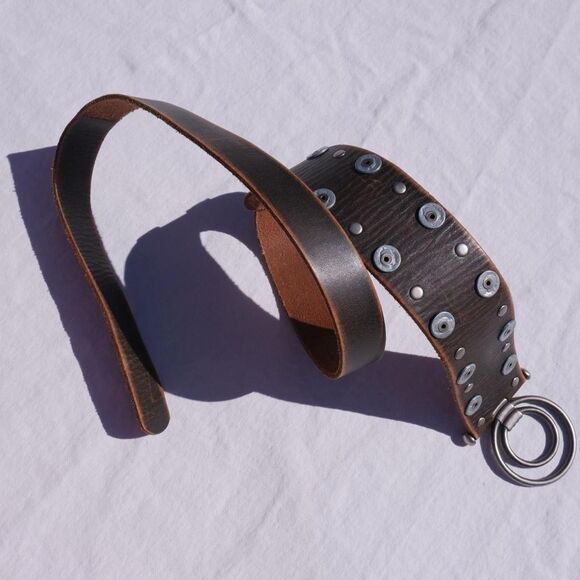 Y2k Olga Santini riveted hipslung statement belt - Picture 1 of 7